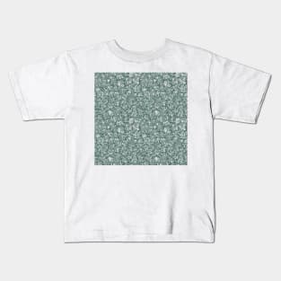 Abstract green and pink organic camo shapes Kids T-Shirt